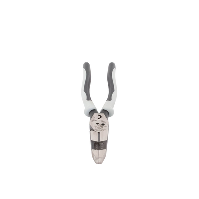 Pinza Híbrida con Ponchadora de 8". Pela Cable Sólido de 10-14 AWG y Cable Trenzado de 12-16 AWG