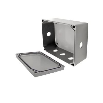 Caja de Unión de Aluminio con 6 salidas de 3/4" / Orificios 1 Izq - 1 Der - 4 en la parte inferior.