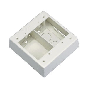 Caja de Pared Superficial Doble, Con Divisor, Uso Universal con Placas de Pared, Color Blanco Mate Caja de Pared Superficial Doble, Con Divisor, Uso Universal con Placas de Pared, Color Blanco Mate