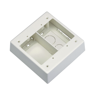 Caja de Pared Superficial Doble, Con Divisor, Uso Universal con Placas de Pared, Color Blanco Mate