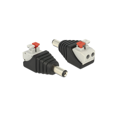 Adaptador tipo Jack de 3.5 mm Macho Polarizado de 12 Vcc con Terminales de Presión.