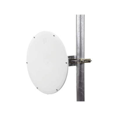 Antena direccional de Alto Rendimiento/ Parábola profunda para mayor aislamiento al ruido / 24.5 dBi / (4.9 - 6.4 GHz) / Conectores N-Hembra / Fácil Montaje y Soporte de acero inoxidable / Radomo Incluido