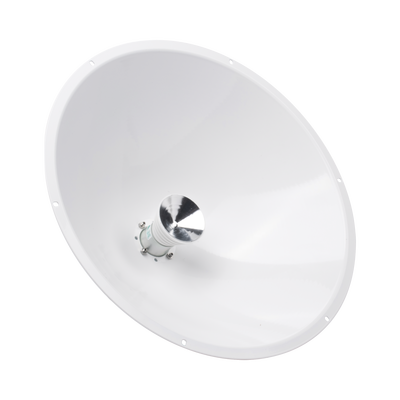 Antena direccional de Alto Rendimiento/ Parábola profunda para mayor aislamiento al ruido / 24.5 dBi / (4.9 - 6.1 GHz) / Filtro para mayor aislamiento de señal / Conectores N-Hembra / Fácil Montaje y Soporte de acero inoxidable / Rado