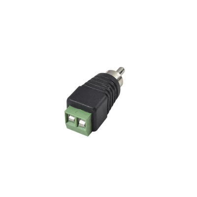 Adaptador RCA MACHO Tipo Jack Polarizado / Terminales Tipo Tornillo / Polarizado (+/-) / Recomendado para Video y AUDIO en sistemas de video vigilancia a 2 Hilos.