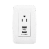 Contacto Sencillo de 15 A/ 127 V CA y 2 Conectores USB de 5 V CD 2A / Color Blanco.