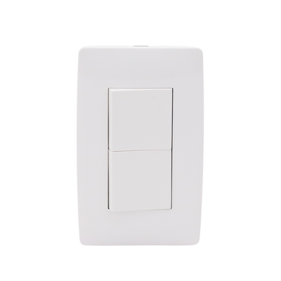 Apagador Dúplex de 10 A/ 127 V CA ~ 60 Hz / 1 1/2 Módulos / Color Blanco.
