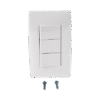 Apagador Triple Sencillo de 10 A/ 127 V CA ~ 60 Hz / Color Blanco.