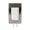 Apagador Doble de 10 A/ 127 V CA ~ 60 Hz / Placa de Acero.