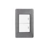 Apagador Doble de 10 A/ 127 V CA ~ 60 Hz / Placa de Acero.