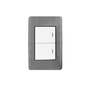 Apagador Doble de 10 A/ 127 V CA ~ 60 Hz / Placa de Acero.