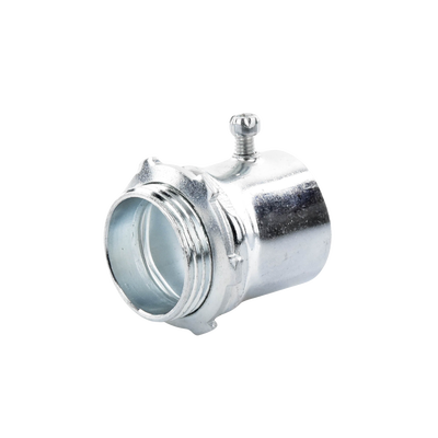 Conector 1 1/2" (38mm) pared delgada con tornillo galvanizado etiqueta verde