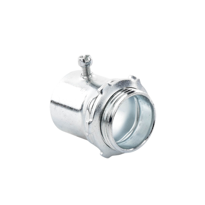 Conector 1 1/2" (38mm) pared delgada con tornillo galvanizado etiqueta verde