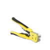 Pinza multifuncional Pelacables, con terminal de pestaña, prensado automático de color amarillo.