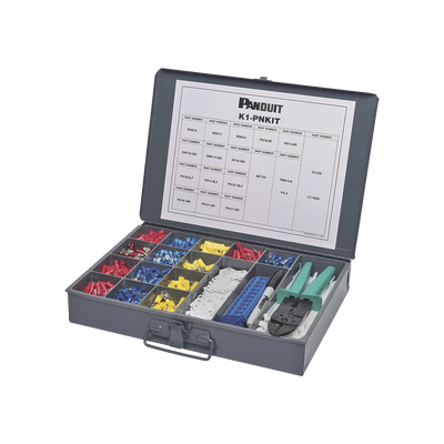 Kit de Terminales Pan-Term™ de Mantenimiento, Nylon, 14-22 AWG, con Herramienta de Ponchado CT-260 y Caja de Acero