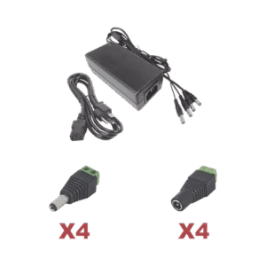 Kit con fuente EPCOM POWER LINE con salida de 12 Vcc a 5 Amper con 4 salidas / Incluye conectores JR52 y JR53 Kit con fuente EPCOM POWER LINE con salida de 12 Vcc a 5 Amper con 4 salidas / Incluye conectores JR52 y JR53