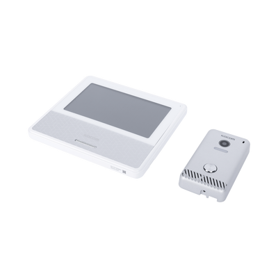 KIT DE VIDEOPORTERO IP COLOR BLANCO / Apertura con app / Súper elegante / Monitor WIFI / soporta 4 monitores y 2 frentes de calle / Alimentacion 110vca