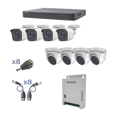 KIT TurboHD 1080p / DVR 8 Canales / 4 Cámaras Bala (exterior 2.8 mm) / 4 Cámaras Eyeball (exterior 2.8 mm) / Transceptores / Conectores / Fuente de Poder Profesional hasta 15 Vcc para Largas Distancias KIT TurboHD 1080p / DVR 8 Canales / 4 Cámaras Bala (exterior 2.8 mm) / 4 Cámaras Eyeball (exterior 2.8 mm) / Transceptores / Conectores / Fuente de Poder Profesional hasta 15 Vcc para Largas Distancias