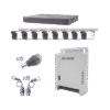 KIT TurboHD 1080p / DVR 8 Canales / 8 Cámaras Bala (exterior 2.8 mm) / Transceptores / Conectores / Fuente de Poder Profesional hasta 15 Vcc para Larga Distancias