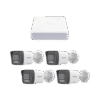 Kit IP 1080p (2 Megapixel) / NVR de 4 Canales con 4 Puertos PoE / 4 Cámaras IP Bala ColorVu Lite y ACUSENSE Lite / Micrófono Integrado