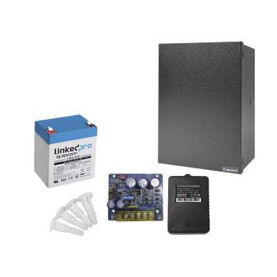 Kit con fuente PLB3 con salida de 12 Vcc a 4 Amper, incluye transformador y batería de 12 V a 5.5 Amper Kit con fuente PLB3 con salida de 12 Vcc a 4 Amper, incluye transformador y batería de 12 V a 5.5 Amper