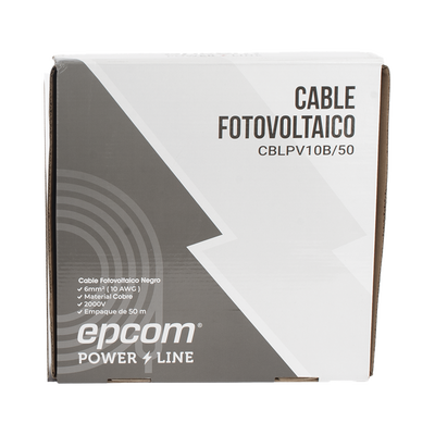 Kit de 2 rollos de 50 metros de cable fotovoltaico de cobre, rojo y negro, calibre 10 AWG (6mm²), Tipo PV, 1000/2000 V y 120°C.