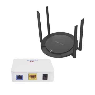 Kit 2 ONU Bridge V-Sol, Dual GPON/EPON con Router Home Wi-Fi Ideal para distribuciones WISP de mayor cobertura Wi-Fi en Hogares y Oficinas