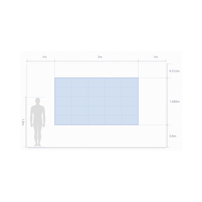 Kit de Videowall LED pitch 1.8 / 3.0 x 1.68 Metros / Resolución 1600 x 900 / Instalación a Pared Kit de Videowall LED pitch 1.8 / 3.0 x 1.68 Metros / Resolución 1600 x 900 / Instalación a Pared