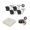 Kit TurboHD 720p / DVR 4 canales / 4 Cámaras Bala de Metal / 4 Cables 18 Mts / H.265+ / 1 Fuente de Poder Profesional / Accesorios de Instalación Kit TurboHD 720p / DVR 4 canales / 4 Cámaras Bala de Metal / 4 Cables 18 Mts / H.265+ / 1 Fuente de Poder Profesional / Accesorios de Instalación