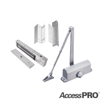 KIT INC CHAPA MAGNETICA DE 600LBS / MONTAJE TIPO Z Y L / CIERRA PUERTAS