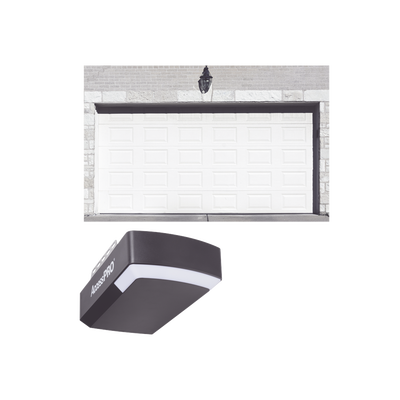 KIT COMPLETO Puerta D/ Garage 9x8 Pies / Cuadro Corto / Color blanco / Insulada / Incluye Motor FS1000APPRT / 1/2HP / Fuerte/Silencioso/Luz LED/Motor DC .