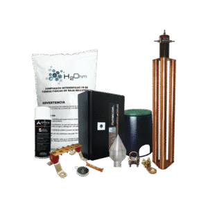 Kit con Punta Pararrayos de Aluminio y Supresor de Picos Clase B con Accesorios de Instalación.