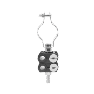 KIT de Dos Sujetadores de plastico para cuatro cables de 6 a 8 mm con todo y hardware de instalación en tubos de 1 1/4 in