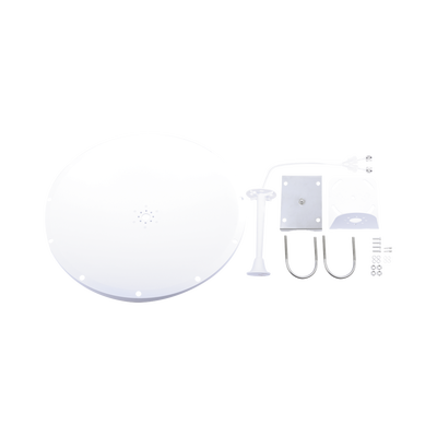 Kit de Antena y radomo, ganancia de 28 dBi, rango de frecuencia extendida (4.9 a 6.5 GHz), conectores N-Macho, incluye jumper, distancia de hasta 15 km