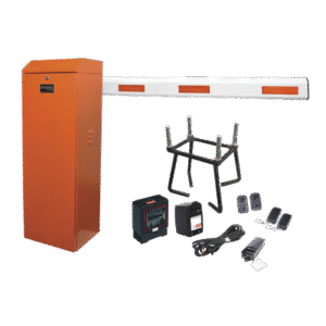 Kit COMPLETO Barrera Derecha XBF naranja / 3M / Incluye Sensor de masa, Transformador, Lazo, Ancla, Fotoceldas y 2 Controles Inalámbricos