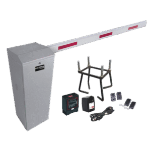 Kit COMPLETO Barrera Derecha XB / Brazo telescópico 3.6 ~ 5.5 M / Incluye Sensor de masa, Transformador, Lazo, Ancla, Fotoceldas y 2 Controles Inalámbricos