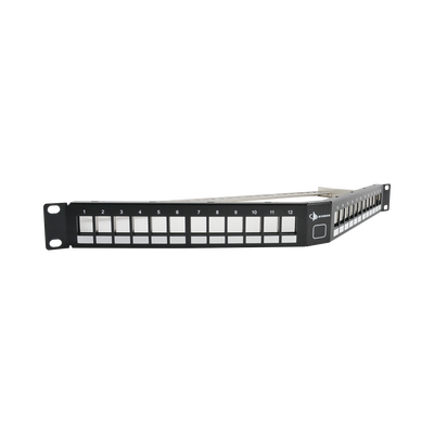 Patch Panel UTP Keystone de 24 puertos Modular (vacío), Angulado, 1UR, compatible con Jacks Keystone UTP Z-MAX® y MAX®