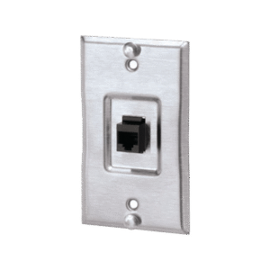 Placa de Pared Telefónica, Salida de 1 Puerto Keystone, Con Jack Cat5e Estilo TP, de Acero Inoxidable