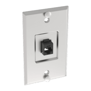 Placa de Pared Telefónica, Salida de 1 Puerto Keystone, Con Jack Cat6 Estilo 110 de Impacto, de Acero Inoxidable