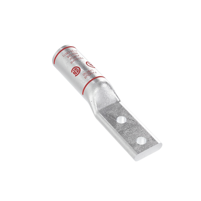 Terminal Conector de Compresión Bimetálica Pan-Lug™ 750 KCMIL, Aluminio Base con Recubrimiento Estañado, y dos Orificios de 1/2". Tambor con Compuesto que Inhibe el Óxido