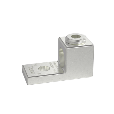 Terminal tipo Lengüeta Recta de Aluminio con Agujero 1/4", y Barril para Cable #14 - 2/0 AWG