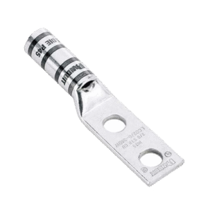 Terminal de Compresión Pan-Lug™ de Barril Largo, de Dos Orificios de 1/2", para Cable 6 AWG, Espacio entre Orificios de 1.75".