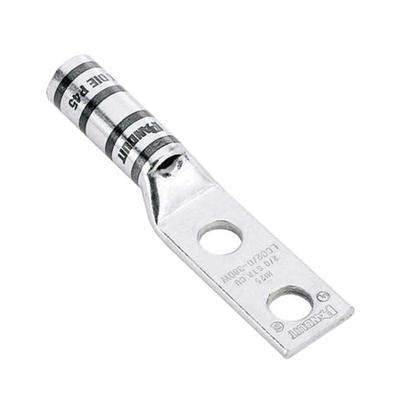 Terminal de Compresión Pan-Lug™ de Barril Largo, de Dos Orificios de 1/2", para Cable 6 AWG, Espacio entre Orificios de 1.75". Terminal de Compresión Pan-Lug™ de Barril Largo, de Dos Orificios de 1/2", para Cable 6 AWG, Espacio entre Orificios de 1.75".