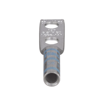 Terminal de Compresión de Barril Largo, de Dos Orificios de 1/4, para Cable 6 AWG, Espacios Entre Orificios de 0.63in