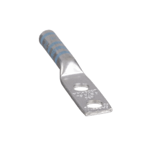 Terminal de Compresión de Barril Largo, de Dos Orificios de 1/4, para Cable 6 AWG, Espacios Entre Orificios de 0.63in