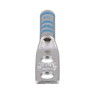 Terminal Doble Ojillo para Cable 6 AWG, Orificio 1/4, Distancia de 16mm entre orificios. Paquete de 50 Piezas