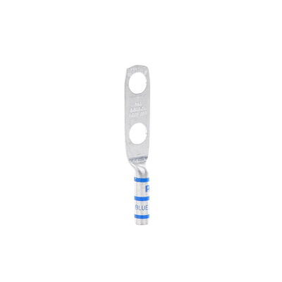 Terminal de Compresión de Barril Largo, de Dos Orificios de 3/8, para Cable 6 AWG, Espacios Entre Orificios de 1in