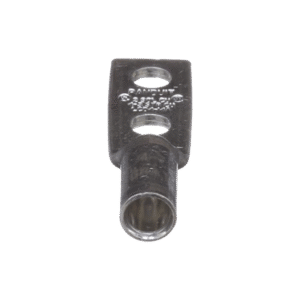 Terminal doble Ojillo de 1/4" para Cable 4 AWG STR, Ángulo Recto, Espacio entre Orificios 16mm.