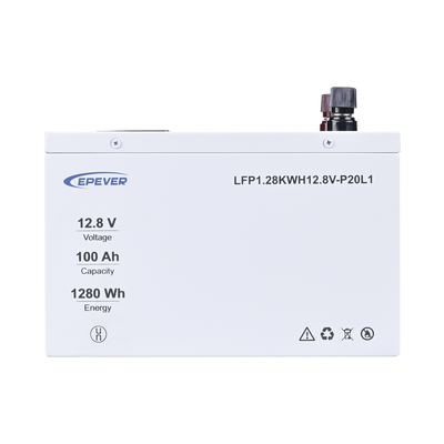 Batería de Litio LiFePO4 12.8Vcc, 100Ah, 1.28KwH, Pantalla LCD para Monitoreo Local, Carcasa Metálica