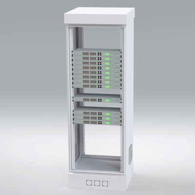 Gabinete para Piso, Capacidad, 31 Unidades de Rack, Doble puerta y Postes frontales e intermedios ajustables, Color Blanco, Se envía el Gabinete Armado.