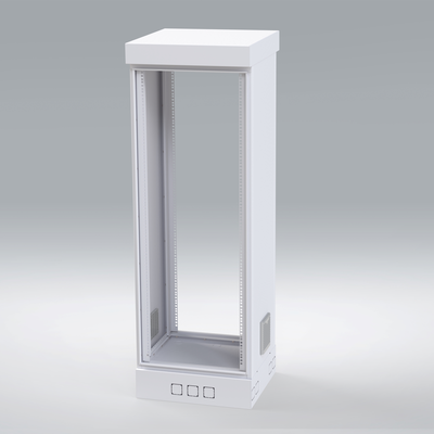 Gabinete para Piso, Capacidad, 31 Unidades de Rack, Doble puerta y Postes frontales e intermedios ajustables, Color Blanco, Se envía el Gabinete Armado.